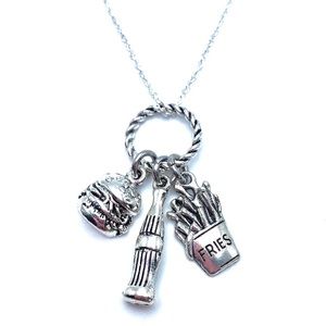 Burger Fries Soda Charm Necklace